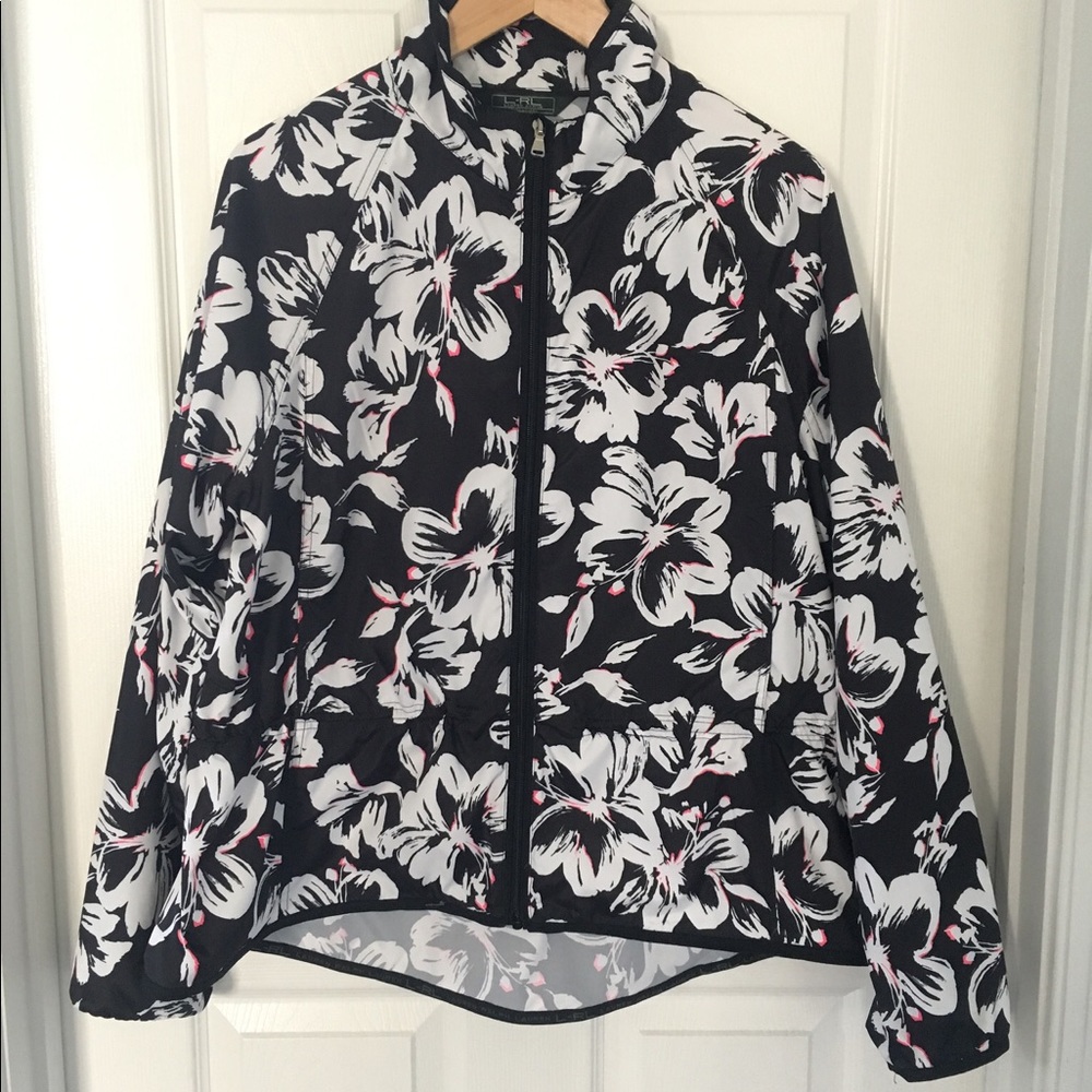 Lauren Ralph Lauren floral windbreaker EUC XL